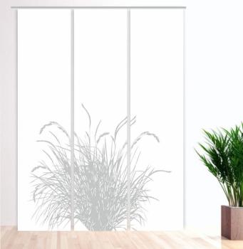 Reed 24 - lichtgrau blanco Flächenvorhang - 3teiliges Set Flächenvorhang 3er Set, Schiebegardine, Schiebegardinen, blickdicht, Flächenvorhang blickdicht, Schiebevorhang,